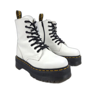 Dr. Martens Jadon Platform White Patent Leather Combat Boots Womens 6 90s Grunge